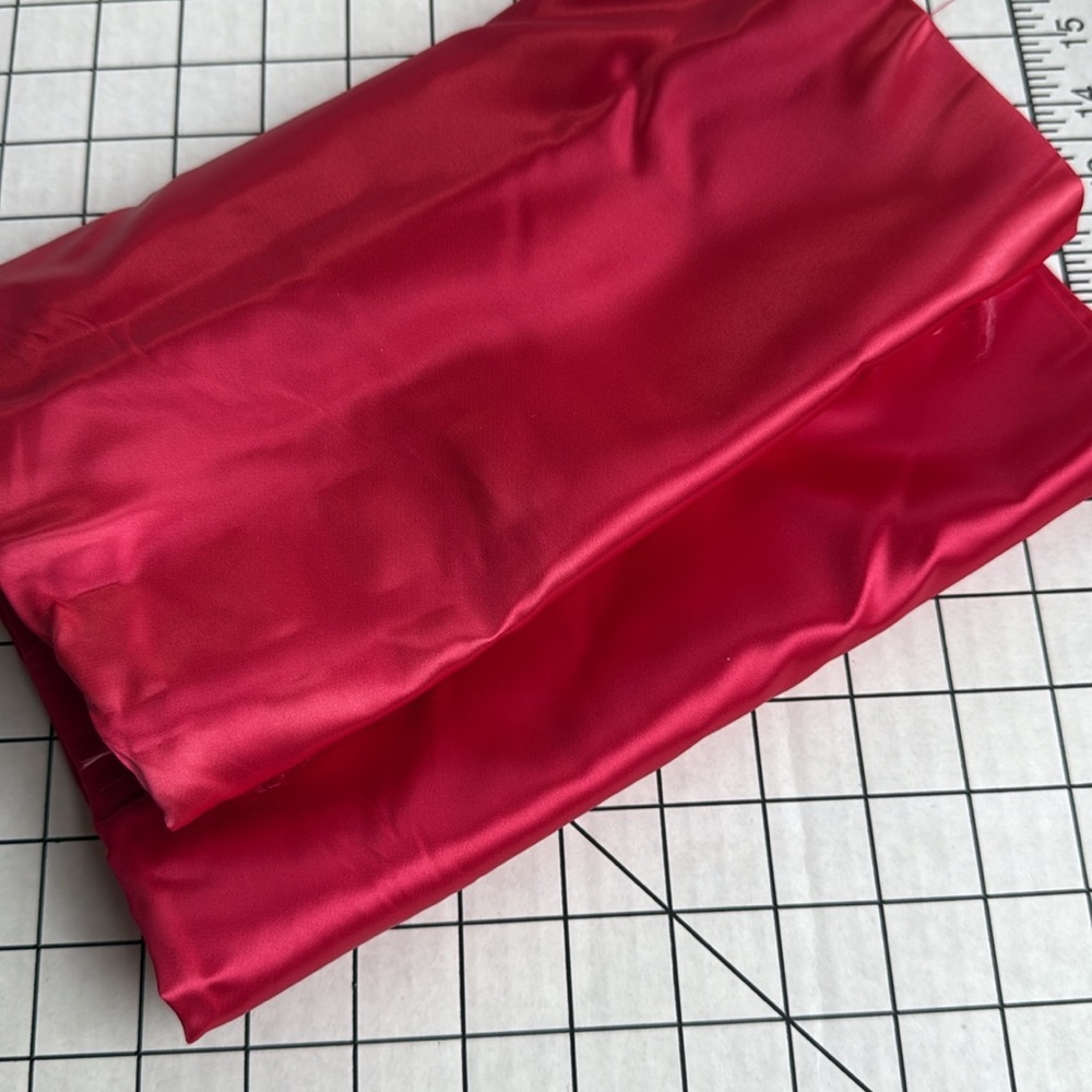 Vintage Heavyweight Red Satin Fabric – 1 Yard x 42” – Crisp & Structured
